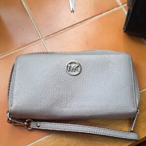 Michael Kors Metallic Wristlet Clutch